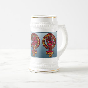 Caneca De Cerveja direitos das mulheres 2017 levantou o punho Thunde