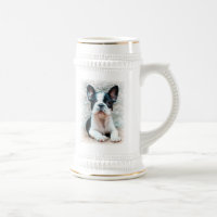 Caneca de cerveja do buldogue francês