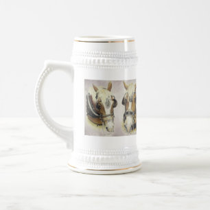 Caneca de cerveja do cavalo de esboço
