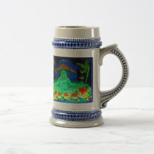 Caneca de cerveja do chá do cogumelo