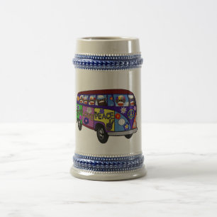 Caneca de cerveja do ônibus da paz do dinheiro da