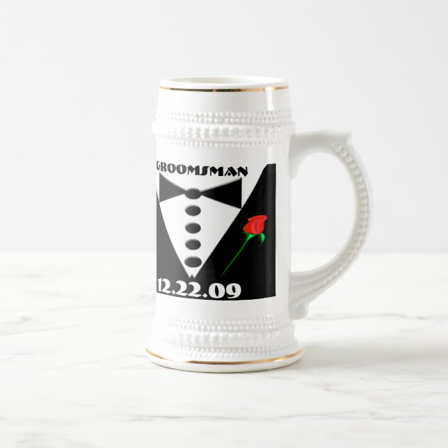 Caneca de cerveja do padrinho de casamento - (Direita)