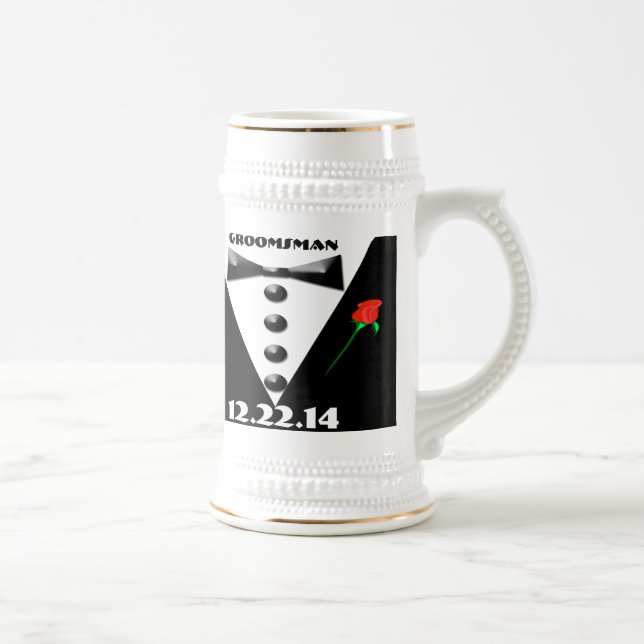 Caneca de cerveja do padrinho de casamento - (Direita)