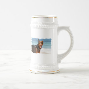Caneca De Cerveja Doberman - vermelho - areia em meus olhos