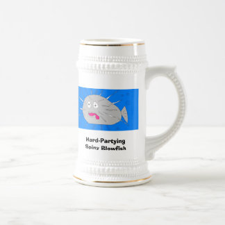 Caneca De Cerveja Duro que Partying o Blowfish espinhoso -