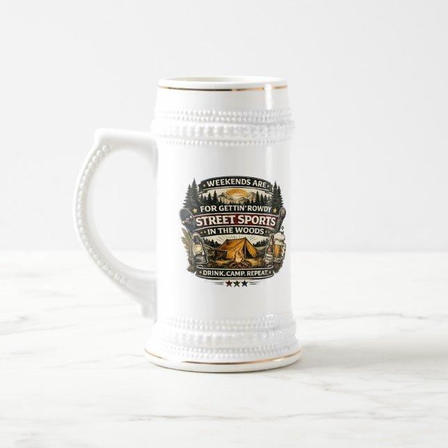Caneca de Cerveja e Acampamento Vintage (Esquerda)