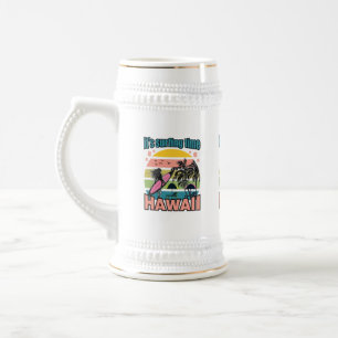 Caneca De Cerveja É hora de surfar no Havaí