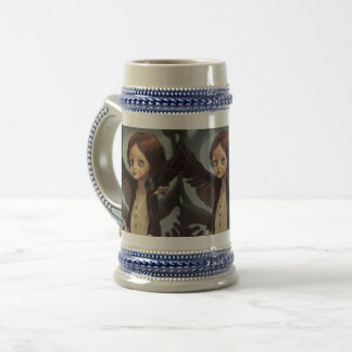 Caneca De Cerveja Edwin gótico preto pássaro corvo grunge