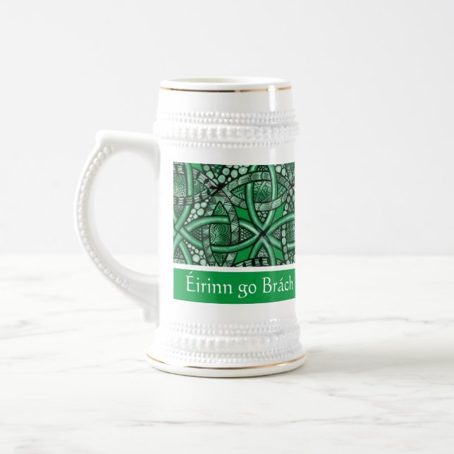 Caneca De Cerveja Éirinn go Brách Kelly Green Celtic Knot (Esquerda)
