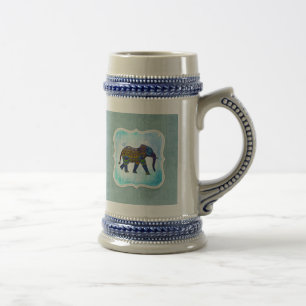 Caneca De Cerveja Elefante Azul Boho