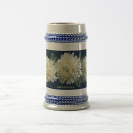 Caneca De Cerveja Elegance White Chrysanthemum Favor de Padrinhos de