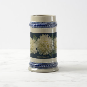 Caneca De Cerveja Elegance White Chrysanthemum Favor de Padrinhos de