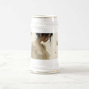 Caneca De Cerveja Elegância Suave em uma Dança de Borboleta