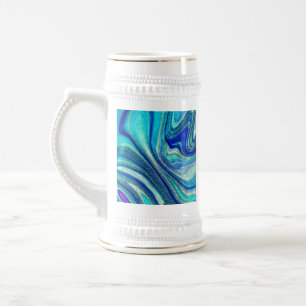 Caneca De Cerveja Elegante Aquamarine Paua Rainbow Shell Inspirado