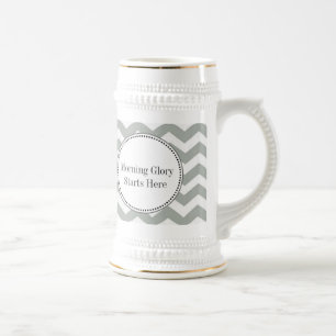 Caneca De Cerveja Elegante, moderno, clássico chevron cinza e branco