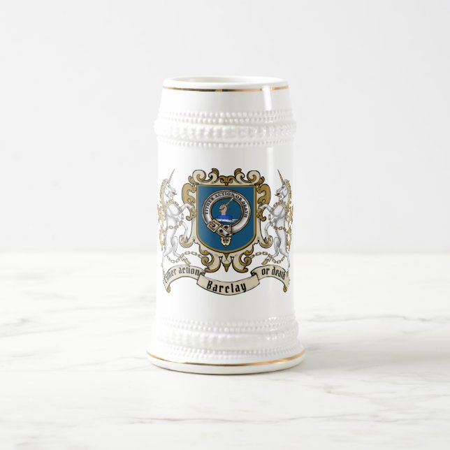 Caneca De Cerveja Emblema do Clã Barclay & Unicórnio (Centro)