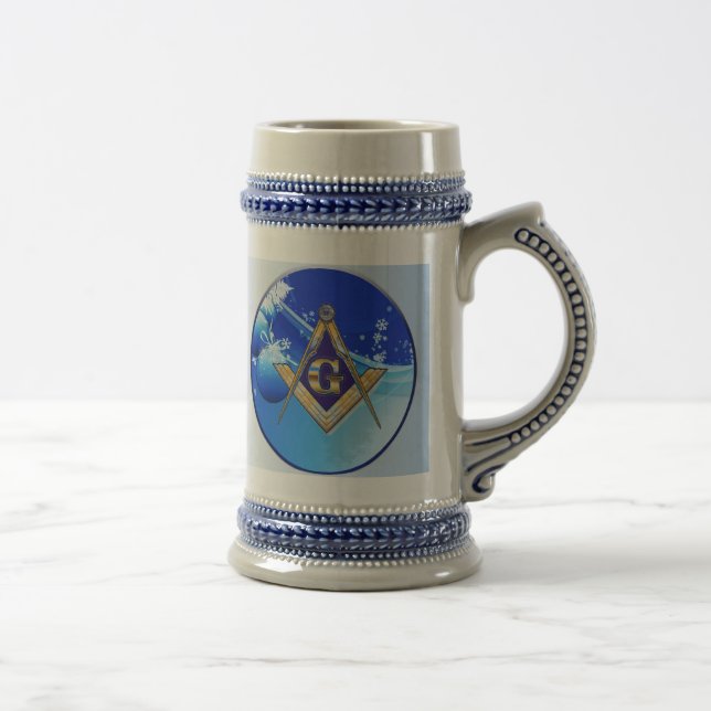 CANECA DE CERVEJA EMBLEMA MAÇÓNICO DO PRESENTE DO NATAL (Direita)