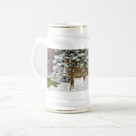 Caneca De Cerveja Enfeite de Inverno com Neve e Cerveja de Veado par