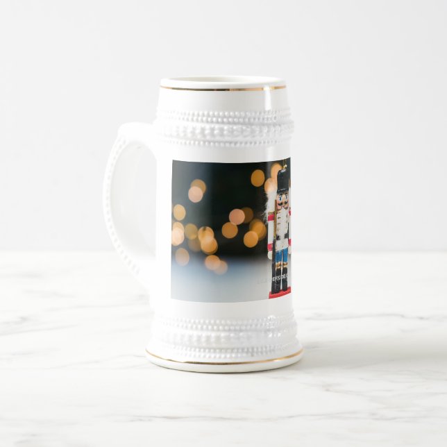 Caneca De Cerveja Enfeite natalino quebra-nozes clássico do Slippery (Frente Esquerda)