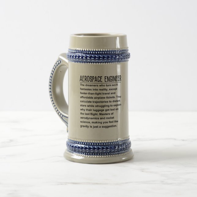 Caneca De Cerveja Engenheiro aeroespacial (Frente Esquerda)