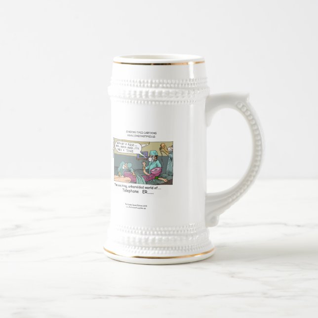 Caneca de Cerveja Engraçada Cartoon Código Azul do (Direita)