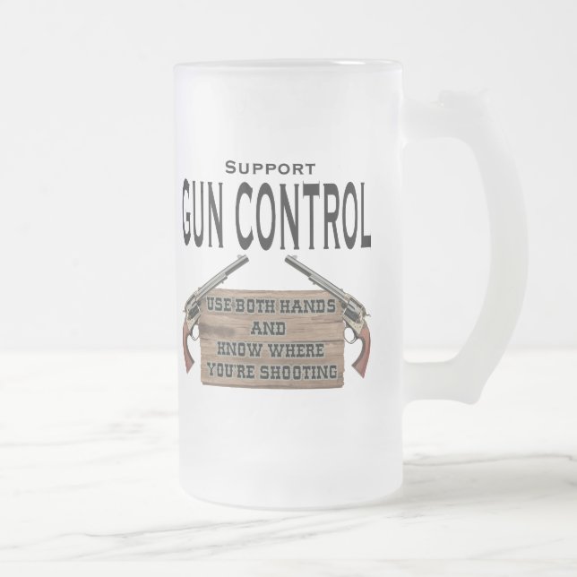 Caneca de cerveja engraçada de Contol da arma (Direita)