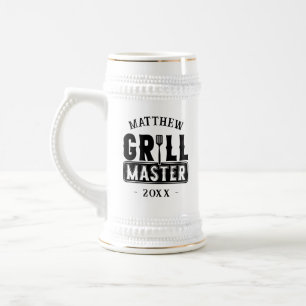 Caneca De Cerveja Engraçado CHURRASCO Grill Mestre Personalizado Bar