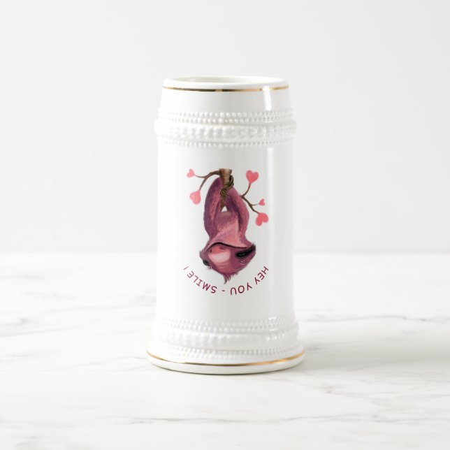 Caneca de cerveja Engraçado de Cerveja Sloth - Tex (Centro)