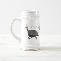 Engraçado desenho animado de aves Guineafowl
