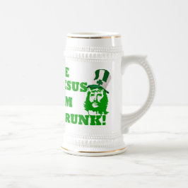 Caneca De Cerveja Engraçado Dia de São Patrício Jesus