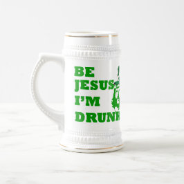 Caneca De Cerveja Engraçado Dia de São Patrício Jesus