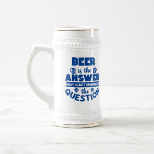 Caneca De Cerveja Engraçado, editável, "Cerveja é a resposta" per