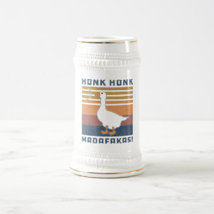 Caneca De Cerveja Engraçado Goose Honk Madafakas - Pato de Vintage