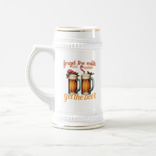 Caneca De Cerveja Engraçado leite de Natal biscoito cerveja palavra 