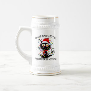 Caneca De Cerveja Engraçado Papai noel de Natal lista de palavras ar