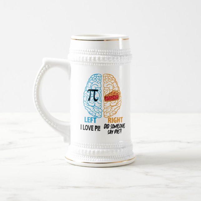Caneca De Cerveja Engraçado Pi Esquerdo Brancado Direita (Esquerda)