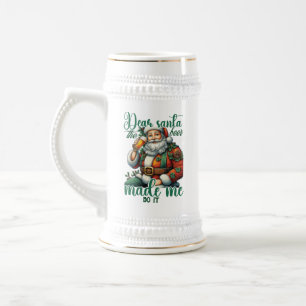 Caneca De Cerveja Engraçado, queridos Papais noeis cerveja