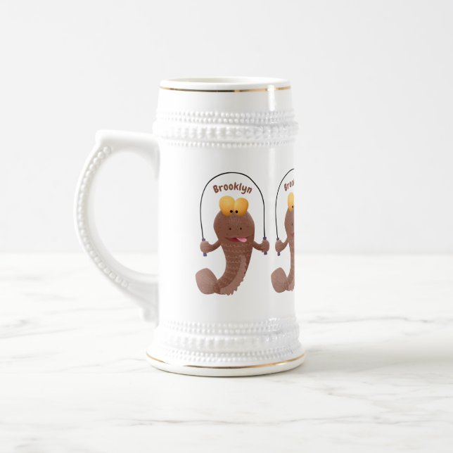 Caneca De Cerveja Engraçado saltando desenho de peixe (Esquerda)