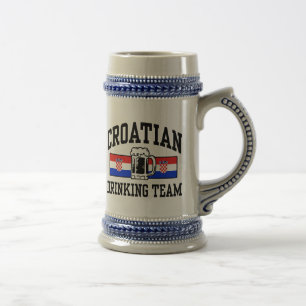 Caneca De Cerveja Equipe croata do bebendo