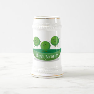 Caneca De Cerveja Ervilhas de salto bonitas na ilustração de desenho