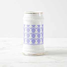 Caneca De Cerveja Esfera de Azulejos da Bandeira Grega