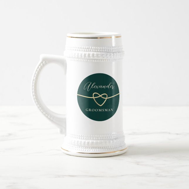 Caneca de cerveja esmeralda para padrinhos (Esquerda)