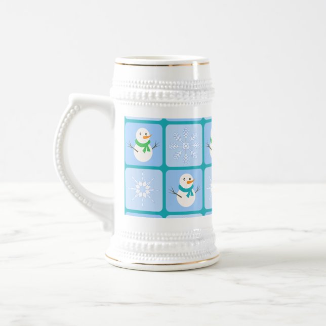 Caneca De Cerveja Espelho de neve e flocos de neve com verificação d (Esquerda)
