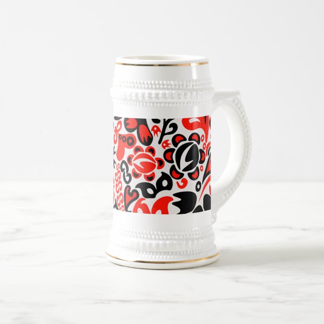 Caneca De Cerveja Espetáculo floral de arte popular ucraniana (Frente Esquerda)