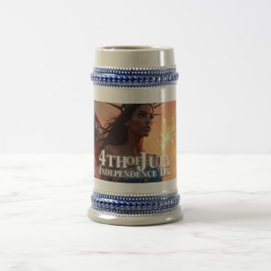 Caneca De Cerveja Esplêndido Design de 4 de Julho - Fogos de Artifíc