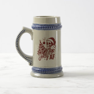 Caneca De Cerveja Esqueleto Jolly Af Sarcástico Natal Sarcástico Eng