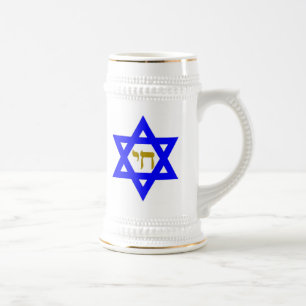 Caneca De Cerveja Estrela de David e Símbolo da Vida