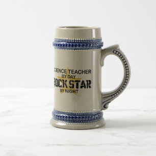 Caneca De Cerveja Estrela do rock do professor de ciências em a