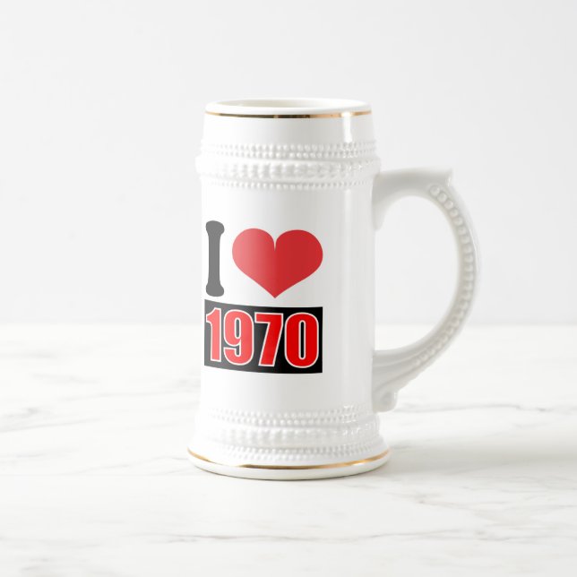 Caneca De Cerveja Eu adoro 1970 - Mugs (Direita)