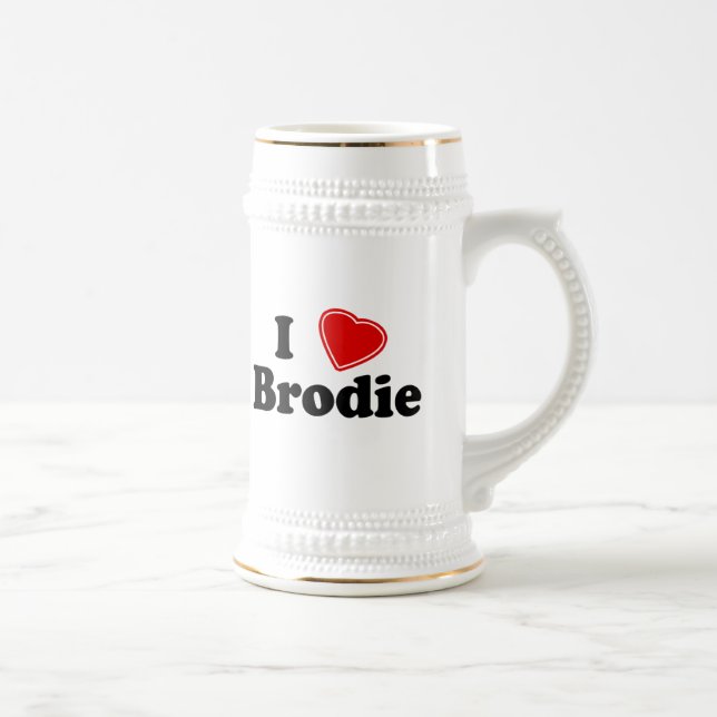 Caneca De Cerveja Eu amo Brodie (Direita)